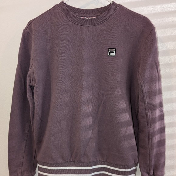 Fila Tops - Women's Fila Purple with White Stripes Sweatshirt - Size S